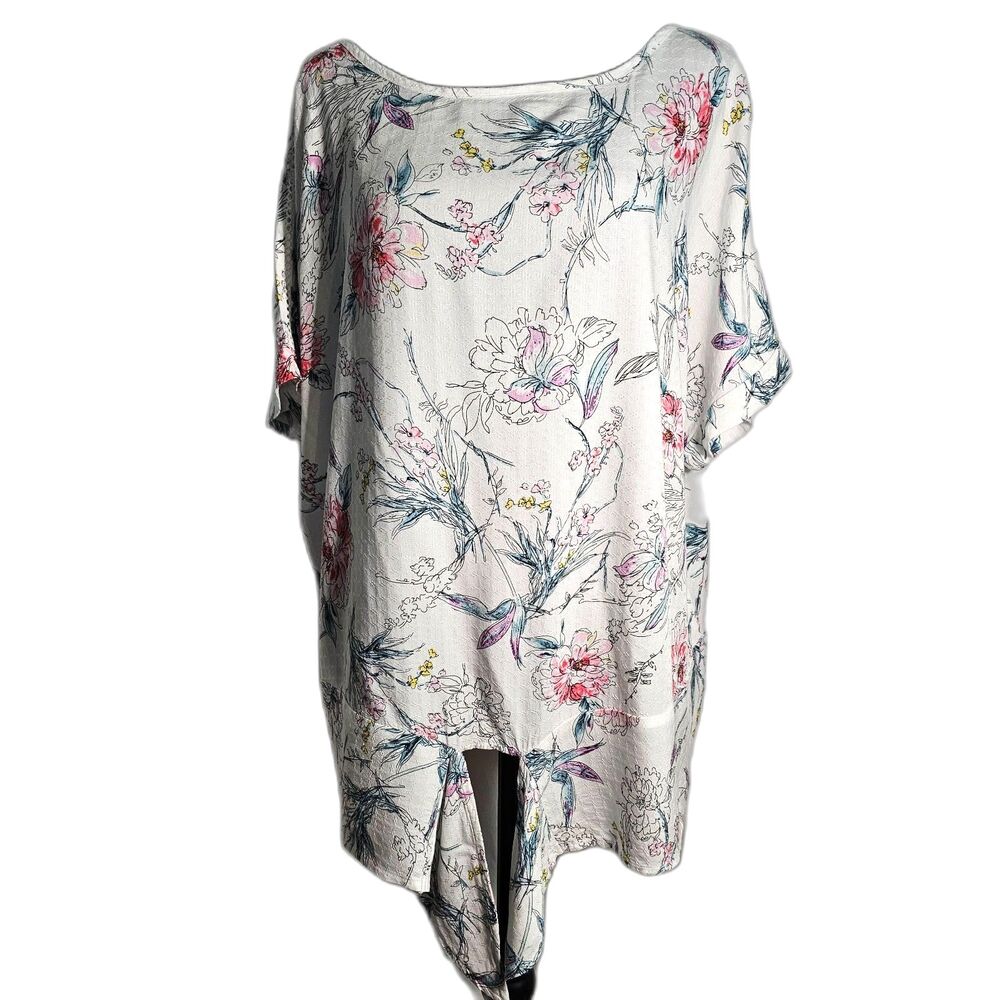 Buffalo David Bitton Beautiful Floral Blouse Top 100% Viscose sz XL